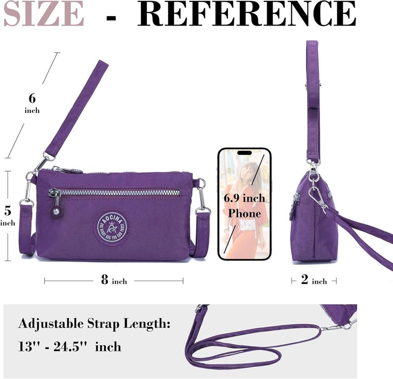 AOCINA Small Wristlet Wallet for Women RFID Blocking Crossbody Purse Gifts for Valentines Day Nylon Cell Phone Purses - Image 5